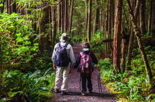 Papa and Nana on trail in Cape Scott-7711